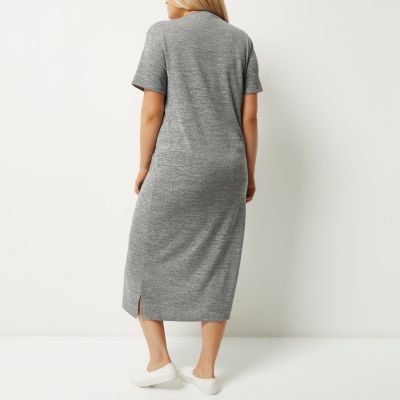 RI Plus grey print maxi dress